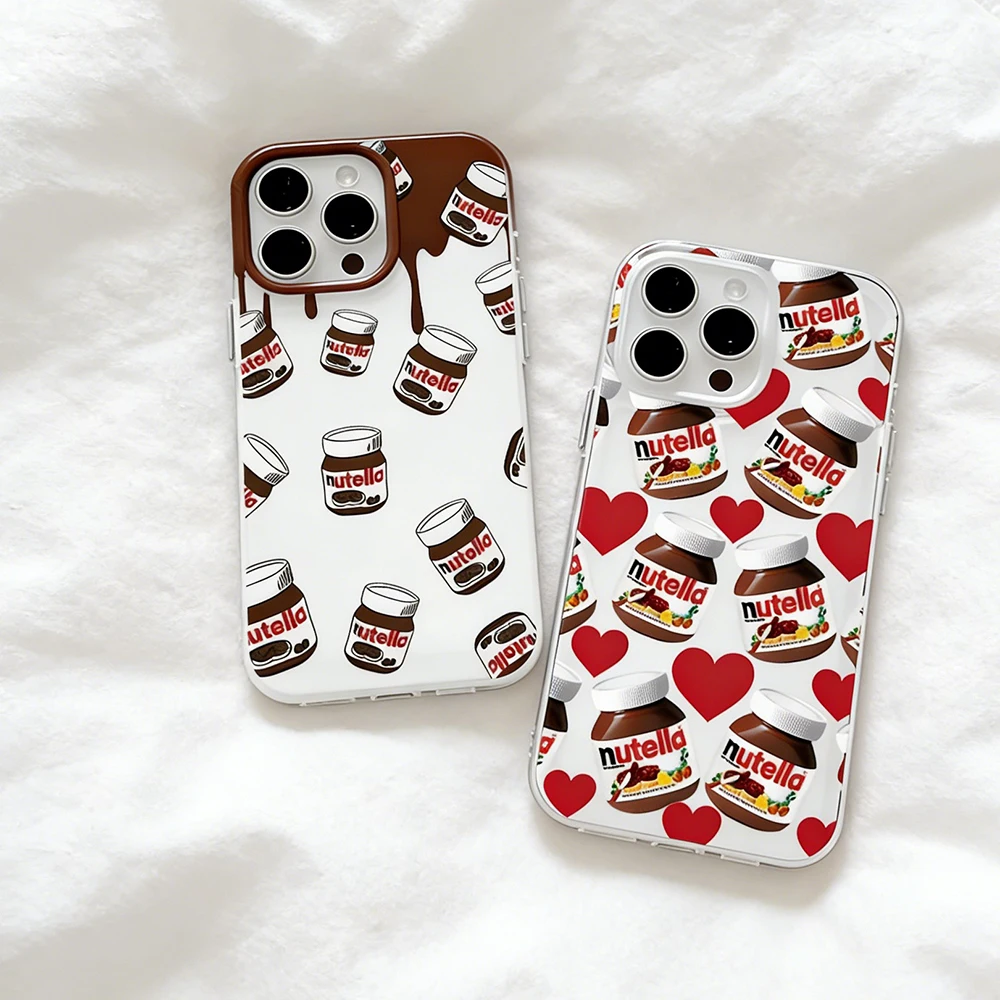 Cartoon Chocolate Nutellas Phone Case For Samsung Galaxy S26 S25 S24 S23 S22 S21 S20 FE Note20 Edge Plus Ultra Lite Clear Cover