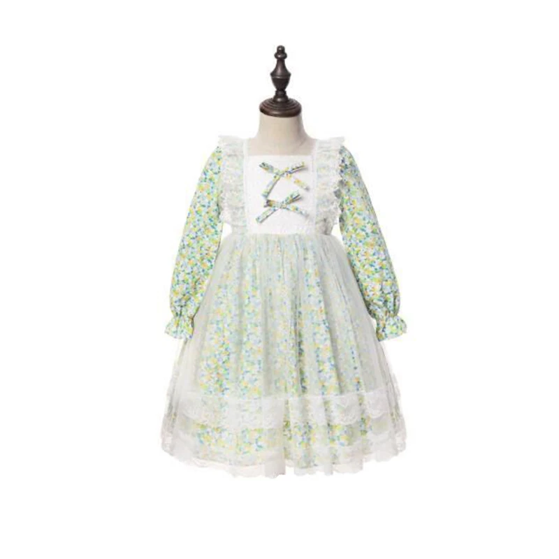 4 To 12 Years Kids and Teen Girls French Style Princess Dress 2022 Spring Children Floral Dress Cute Kids Party Clothing, #6709