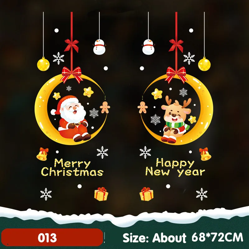

Christmas Window Stickers Merry Christmas Decoration for Home Kids Room Wall Mirror Sticker Window Glass Sticker New Year 2024
