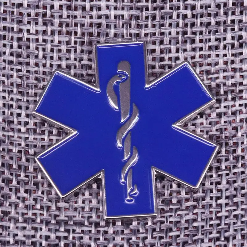 Star of Life Diabetic Medical Alert Badge for Dentist Doctor Nurse Patient Gift Enamel Pin Jewelry Coat Shirt