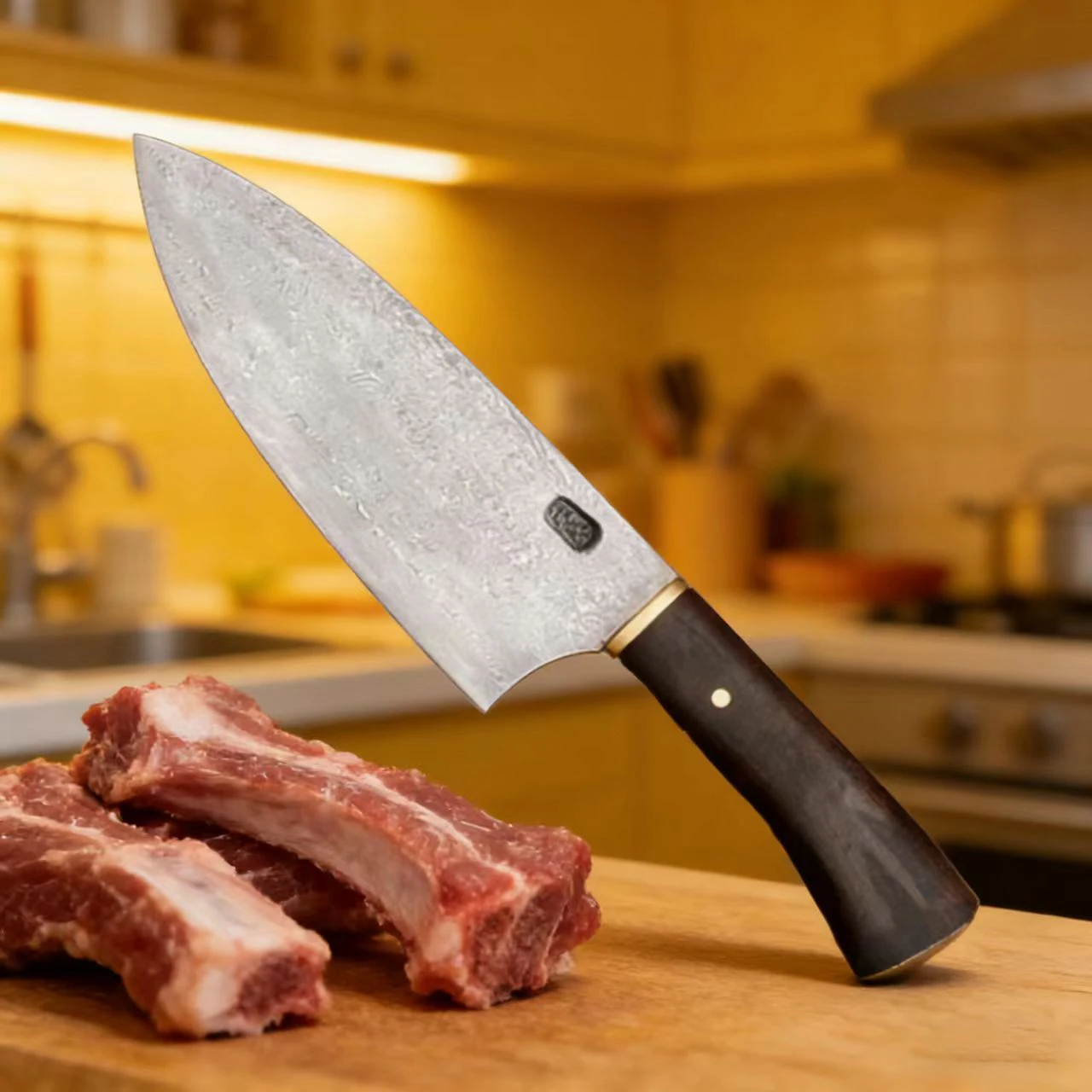 

8,3-дюймовый нож Deba с двусторонним лезвием, ручная работа, дамасская сталь, измельчитель шеф-повара, нож для рыбы, кухонные ножи, инструменты для мяса и птицы