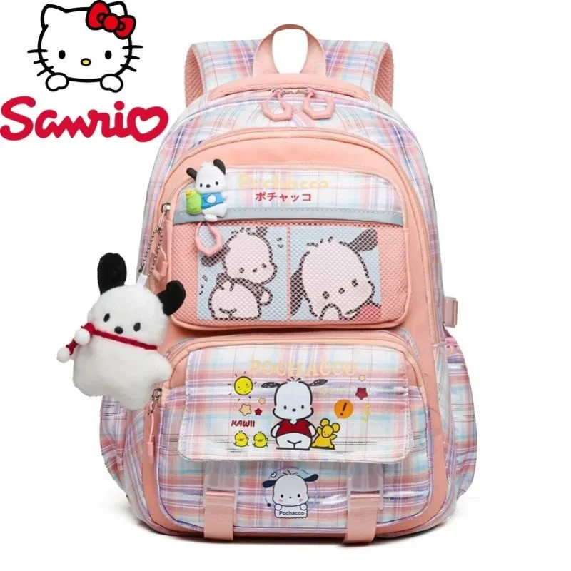 Sanrio New Fashion Girl Backpack 3-6 Grade Cartoon Cute Girl Backpack Large Capacity High Quality Casual Student Backpack