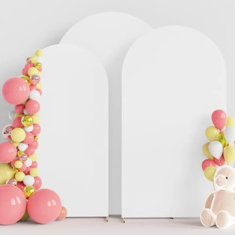 

Wedding Arch Cover 7.2FT, 6.6FT, 6FT Set of 3 Spandex Fitted Wedding Arch Stand Covers for Round Top Chiara Arch Backdrop Stand