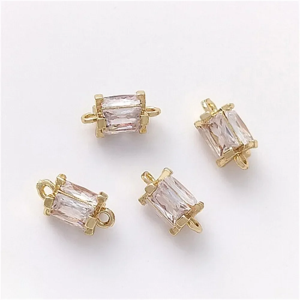 

14k Gold Inlaid Zircon Lantern Double Hanging Accessories Handcrafted DIY Bracelets Earrings Ear Accessories Charms Pendant K534