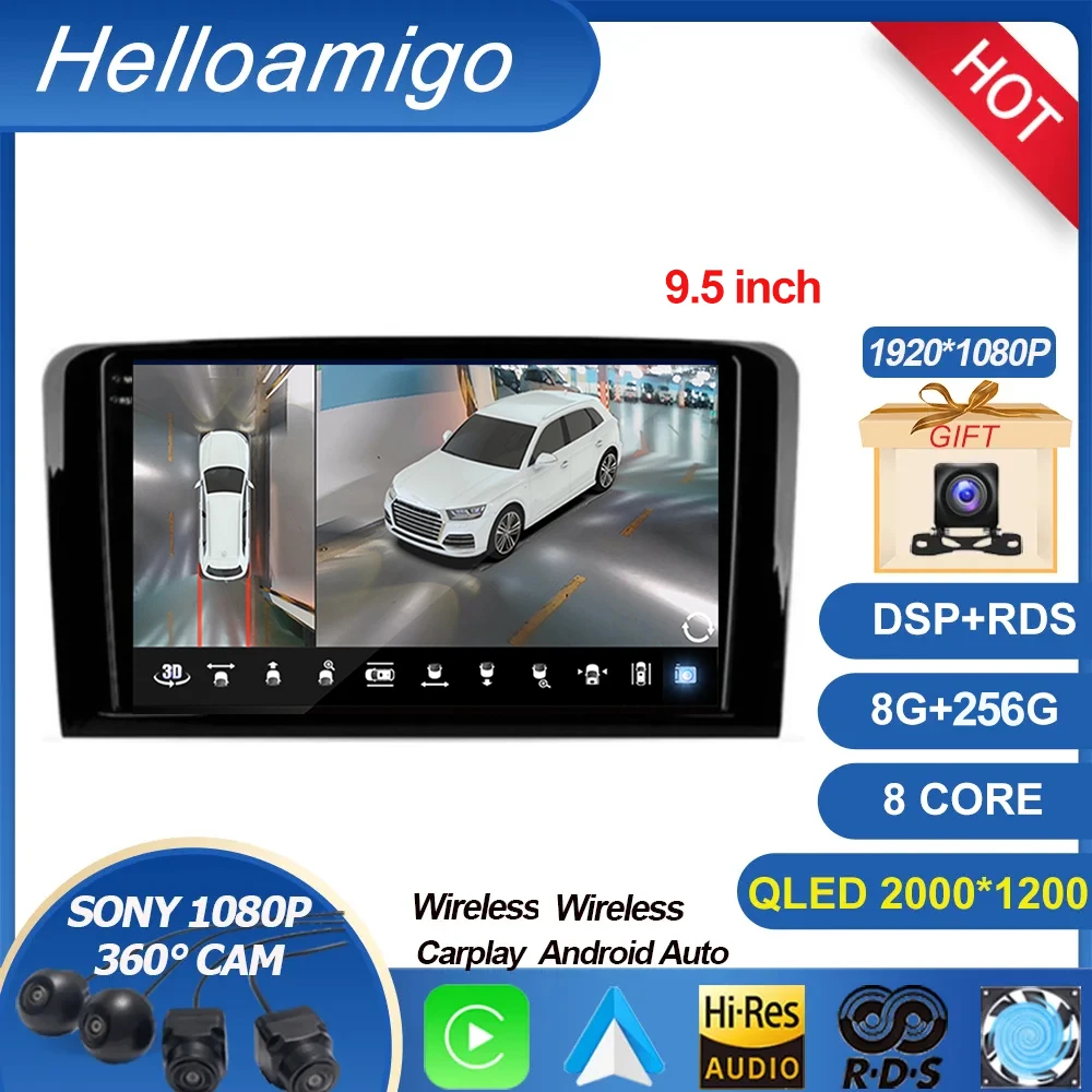 2K Android 13 For Mercedes Benz ML GL ML350 GL320 X164 2005 - 2009 Car Radio Stereo Multimedia Navigation Video Wireless Carplay