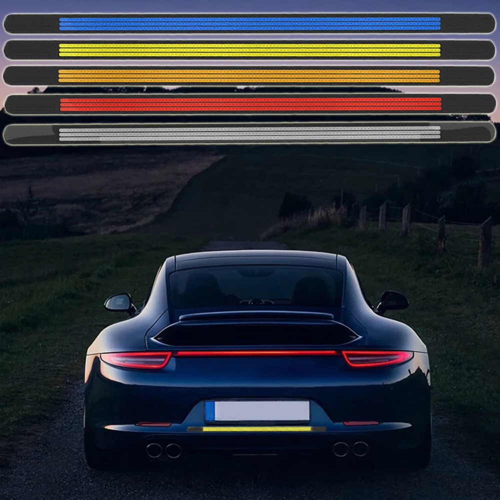 

1 шт., автомобильный бампер, противозадняя самоклеящаяся наклейка на багажник, предупреждающая наклейка для предотвращения столкновений, светоотражающая полоса для безопасности кузова, аксессуары