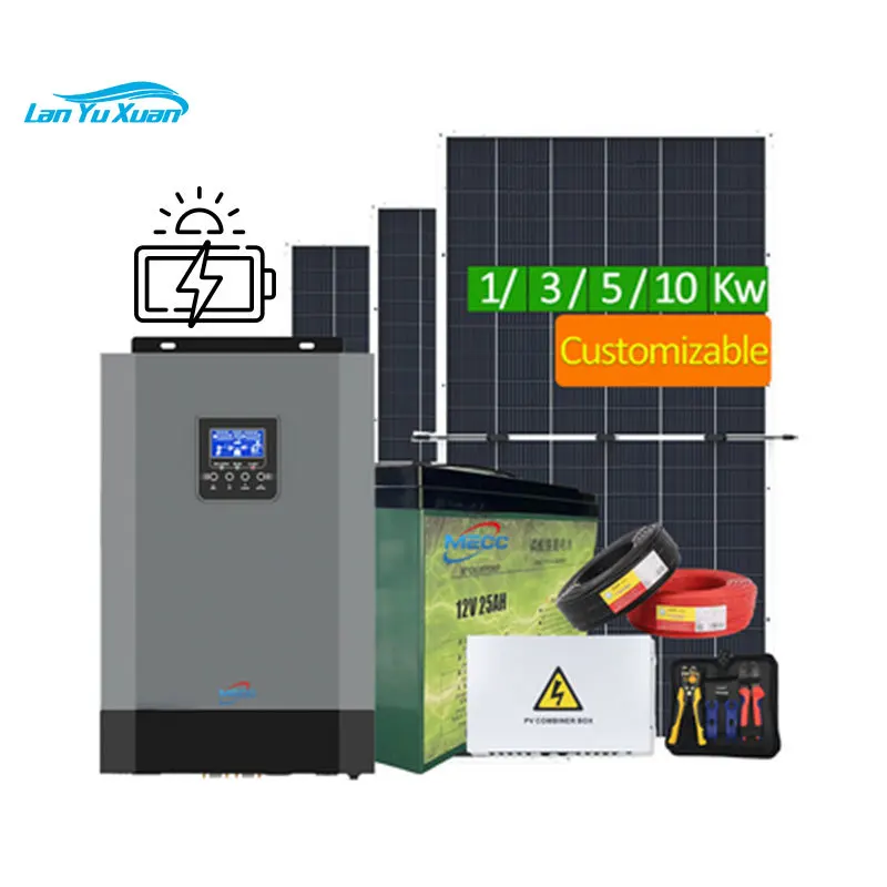 

Factory Photovoltaic Energy System With Portable Lithium Battery Solar Power System Off Grid Solar System 5KW