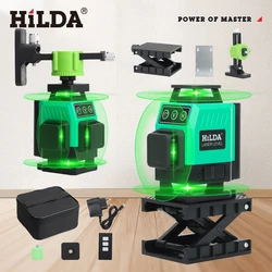 HILDA 12/16 Lines Level Self-Leveling 360 Horizontal And Vertical Cross Super Powerful Green Portable Laser Optical Instrument