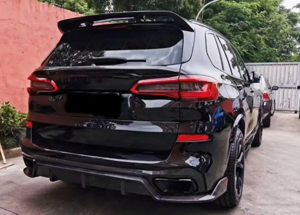 

JCYECF ABS Material Carbon Look Rear Trunk Lip Spoiler Gloss Black Bumper Wings For BMW X5 G05 2019 UP Car Styling