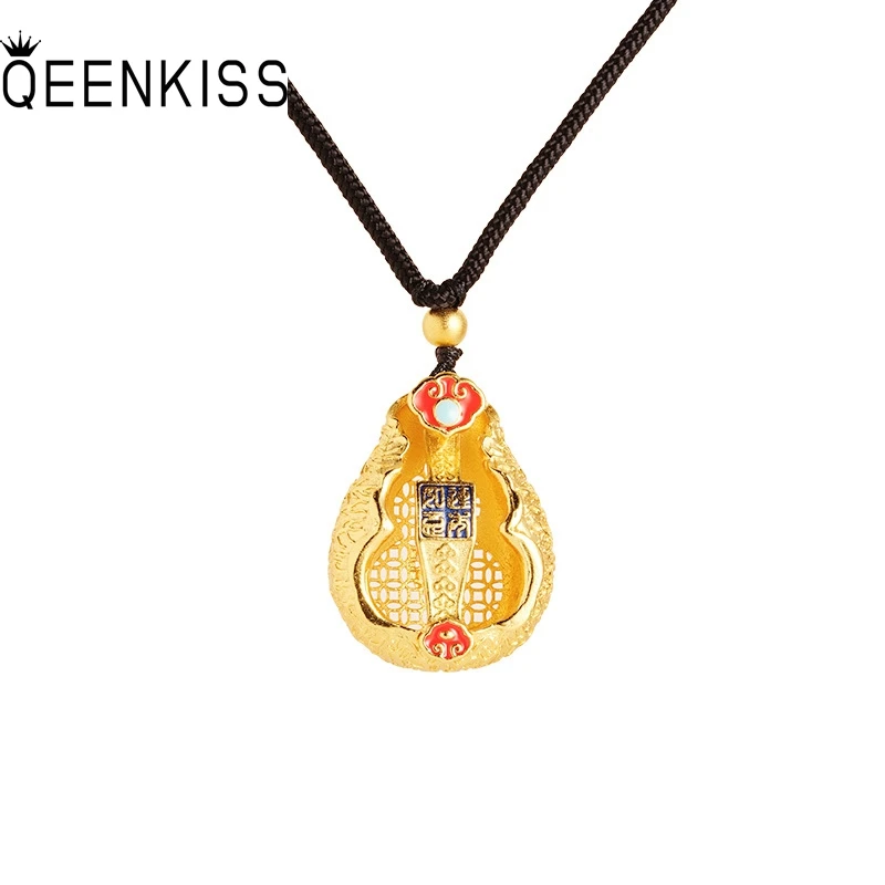 

QEENKISS 24KT Gold Vintage Calabash Necklace Pendant For Women Jewelry Wholesale Wedding Party Birthday Bride Mother Gift PT5155