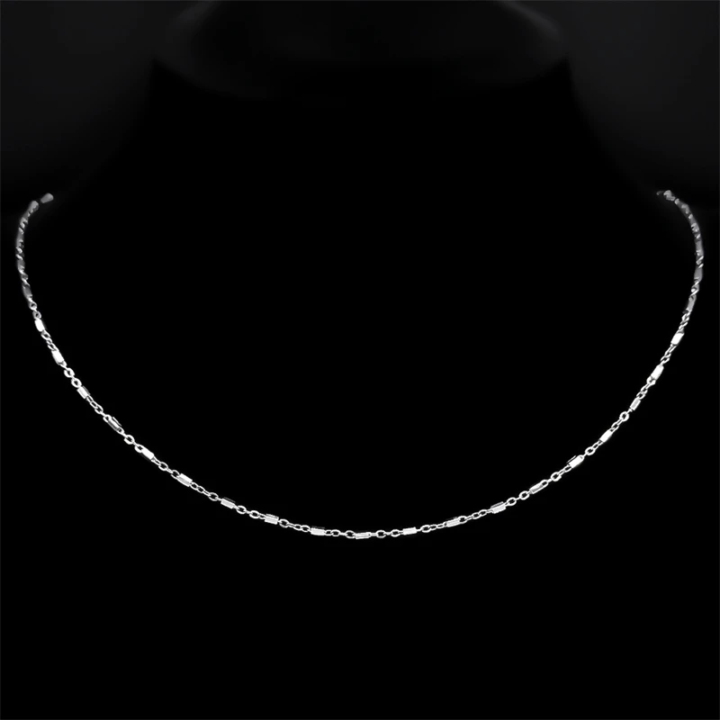 Edelstahl Kreative Kleine O Kette Halskette für Männer Frauen Gold Silber Schwarz Farbe Zylindrische Form Link Schmuck Zubehör – Detail 5