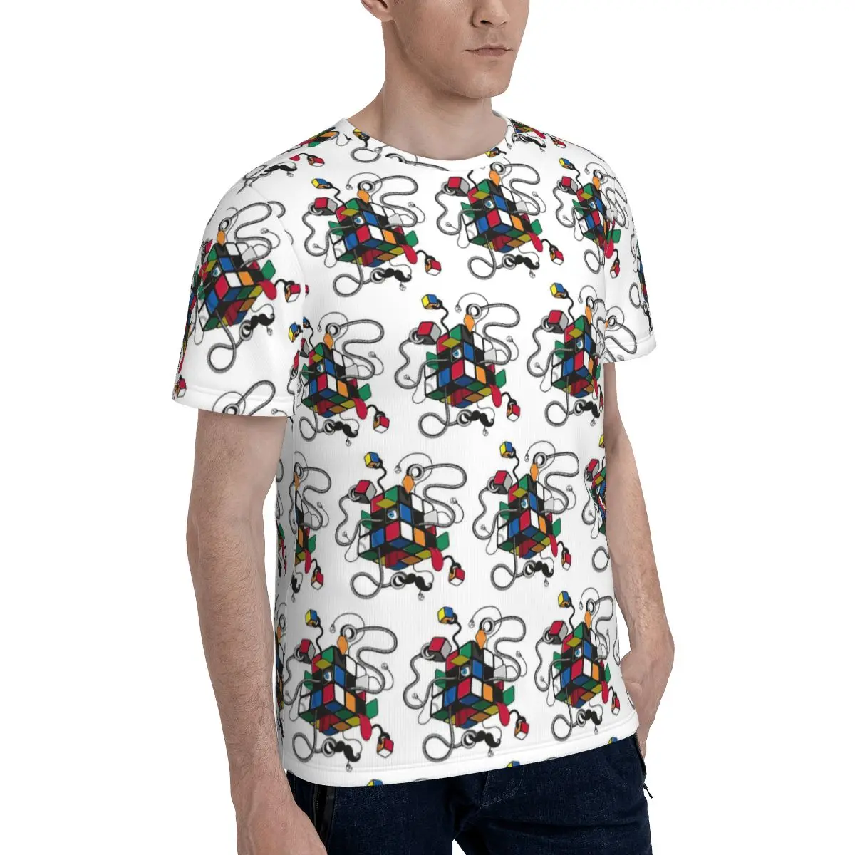 Rubix Rubiks Rubics T-Shirt for Men Cotton T Shirts Men's Tees Short Round Neck Summer Clothes Tops