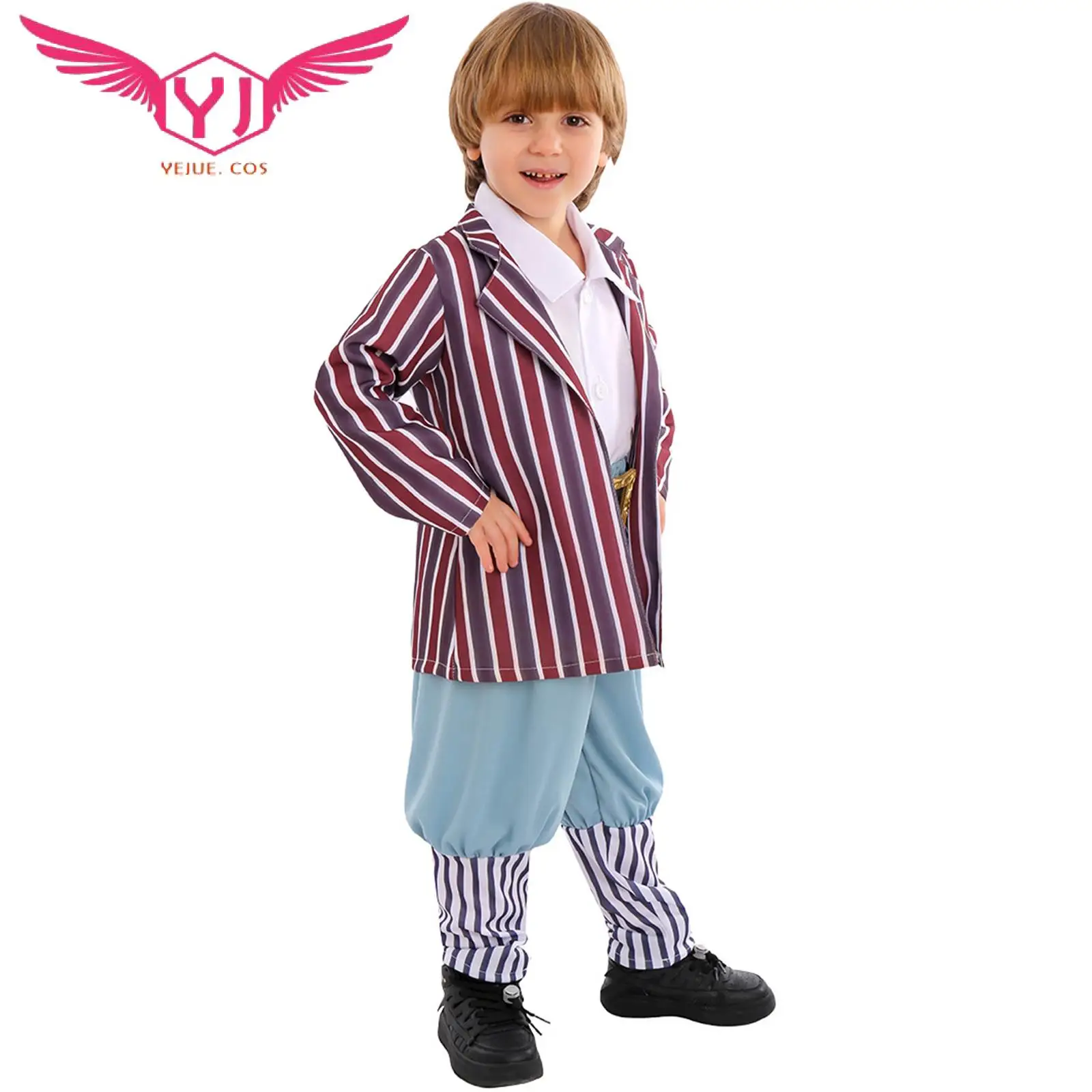 Anime Kinder werden Charlie Cosplay Kostüm Uniform Schokolade Rollenspiel Outfit voller Anzug Mantel Hosen Halloween Leistung mit Perücke