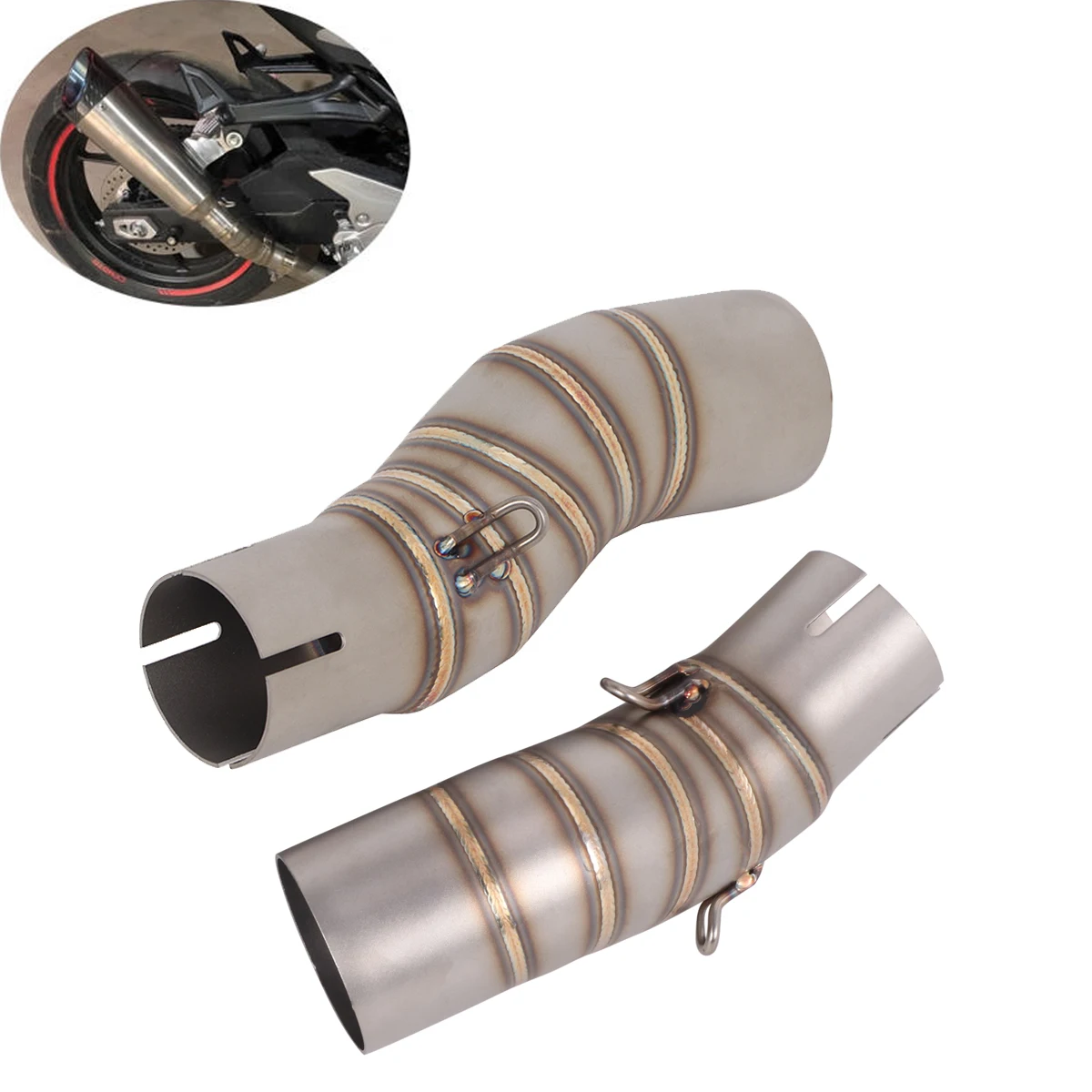 

Соединительная труба выхлопной системы (слип-он) для CF-Moto 450SR, 450SS, 450NK, 450MT, средняя труба, подходит для глушителя 51 мм, для модификации