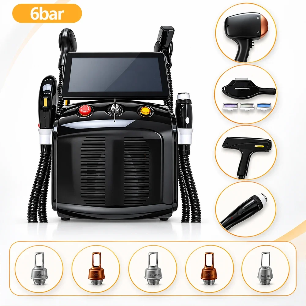 Newest 4 In 1 Diode Laser Pico 808 Carbon Peeling RF Ipl Nd Yag Picosecond Laser Opt Hair Removal Tattoo Removal Machine