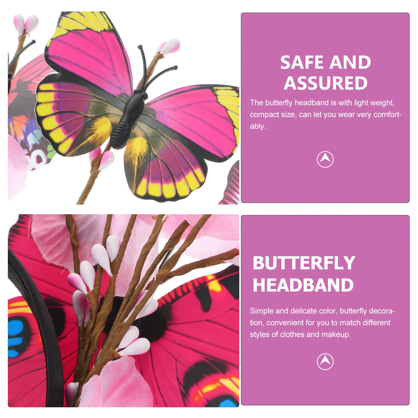 

Элегантная легкая декоративная повязка на голову с бабочками для женщин, аксессуар для волос для свадьбы, вечеринки, выпускного, чаепития