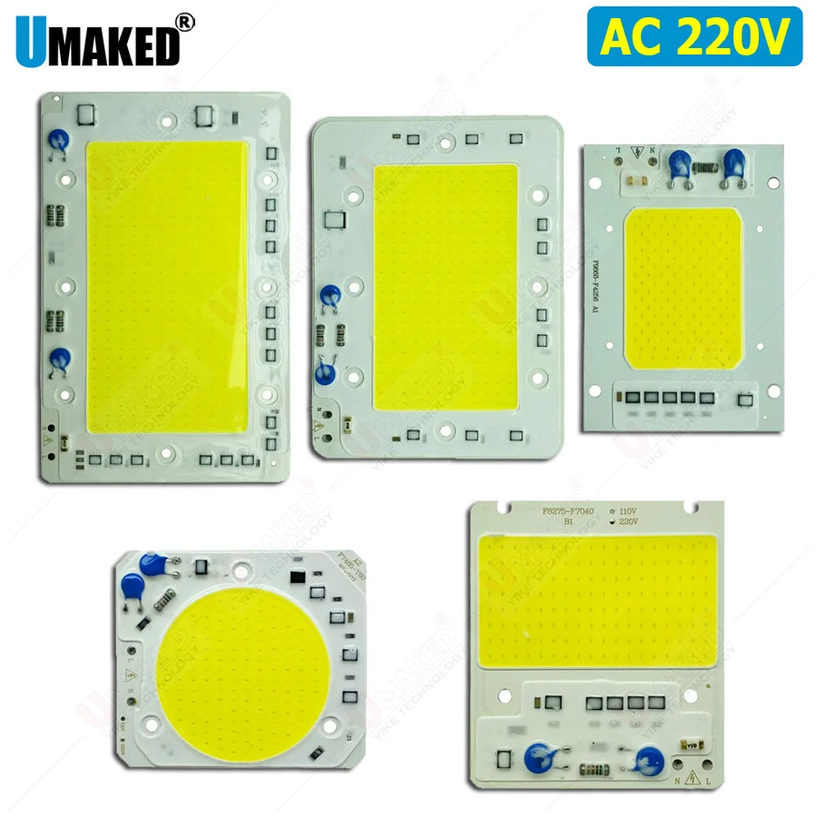 1pc White Led COB lamps Bead 10W 20W 30W 50W AC220V Smart IC No Need Driver DIY Flood light Led Bulb Spotlight Outdoor Chip Lamp