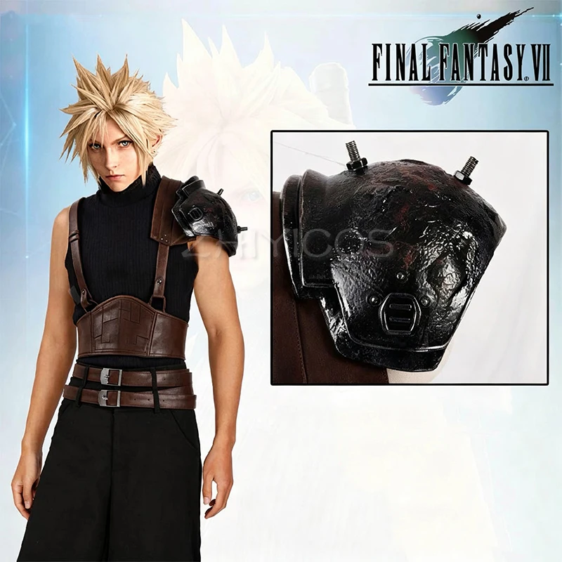 Final Fantasy VII Remake Cloud Strife Cosplay-Kostüm, Outfit, Schulterpanzer aus Kunstharz, Halloween-Kostüme für Damen/Herren, individuell, jede Größe