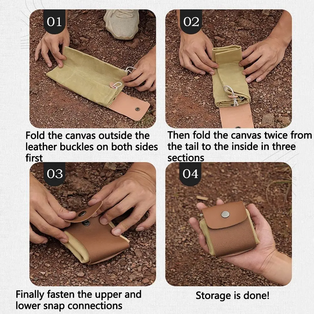 Collapsible Canvas Storage Bag Waxed Canvas PU Leather Garden Picking Pouch Water-Resistant Drawstring Closure