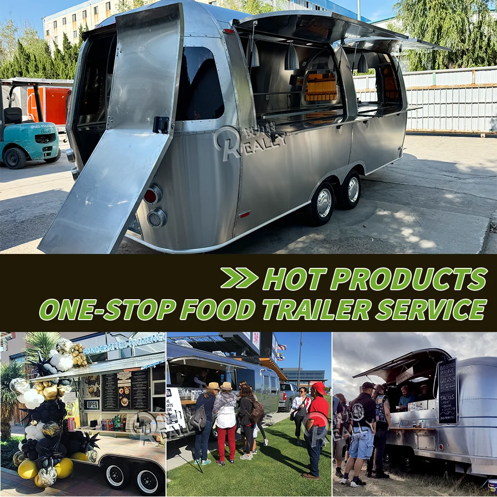 Commercial Catering Trailer Snack Coffee Cart Fast Food Truck With Kitchen Equipments Street Food Truck Trailer