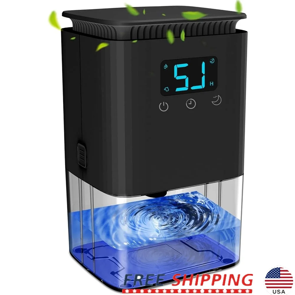 

Осушитель на 42 унции для дома, тихий портативный поглотитель влаги для небольшой спальни, функция таймера с автоматическим отключением, ночник, 360 кв. футов