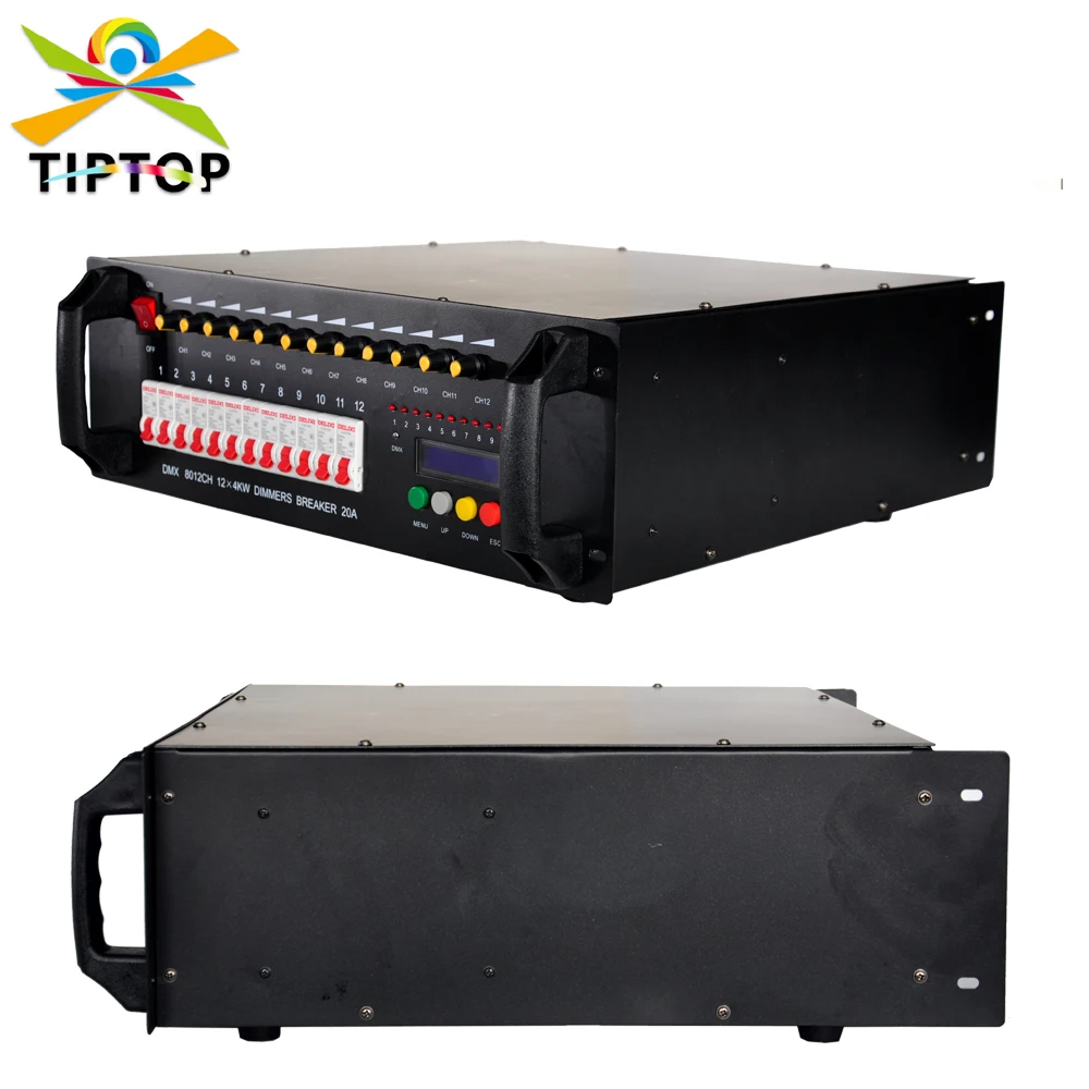 Stage Lighting Dimmer DMX Controller 12x4kw Loop Stage Lighting Console 0-100 Dimming Range 3 PIN XLR DMX Socket 100V-220V