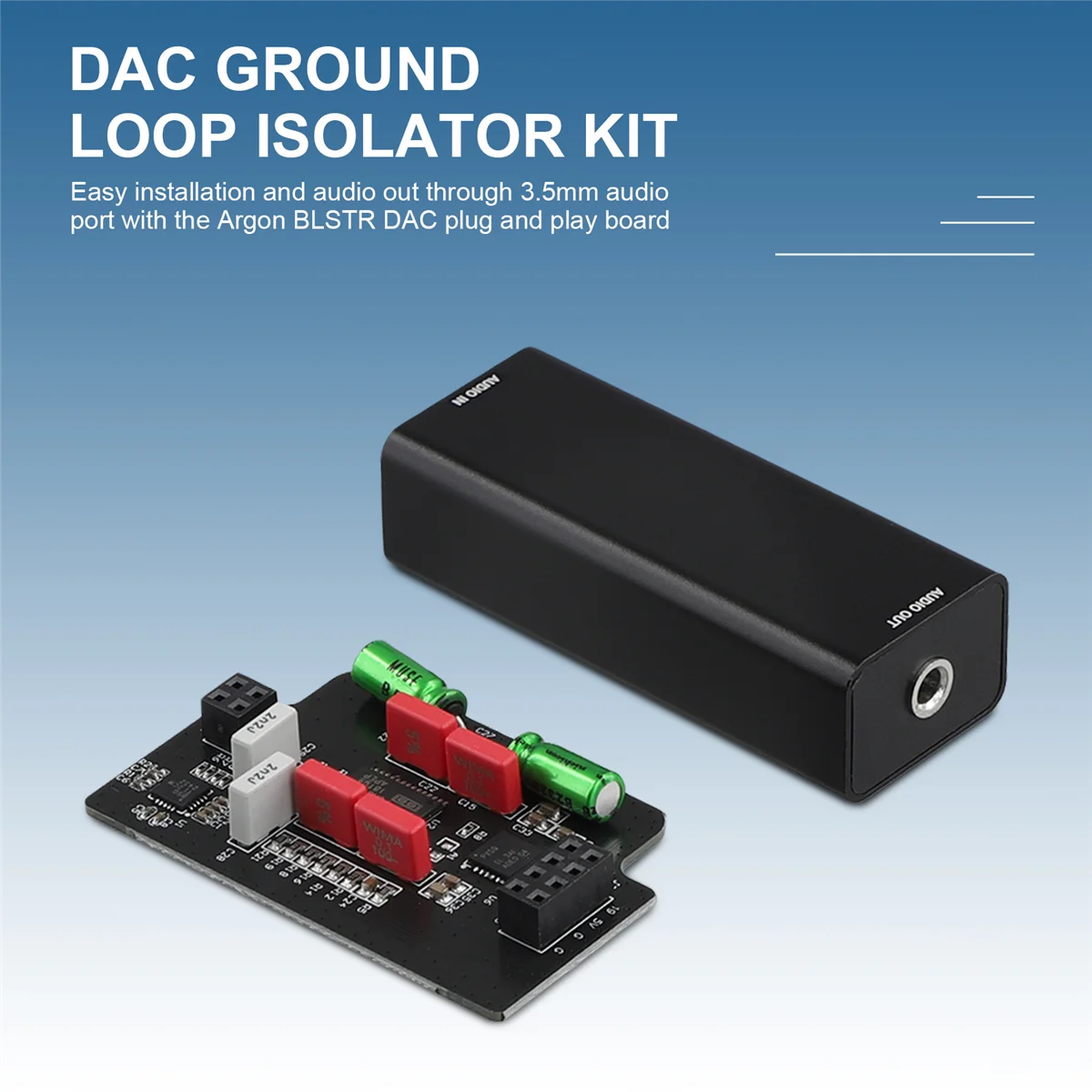 Aislador de bucle de tierra para Raspberry Pi 5, argón BLSTR DAC, solo argón V3 adicional