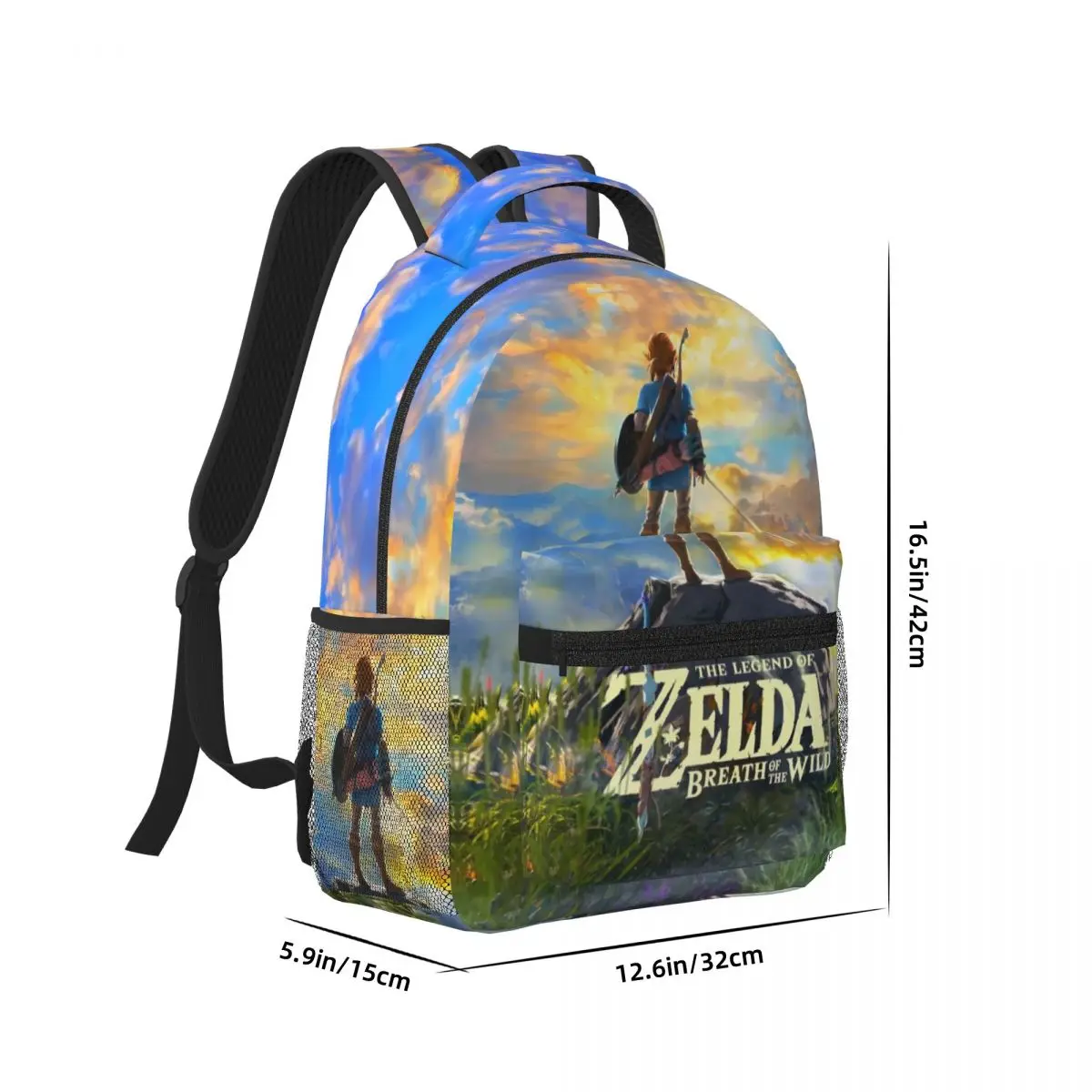 Zelda Backpack Student Schoolbag for Men Women Laptop Canvas Bags 17in