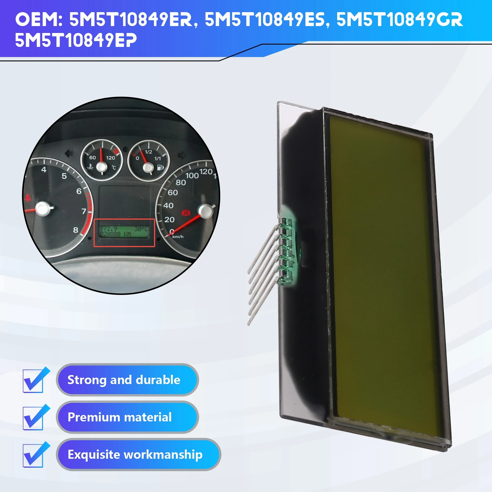 

AB96-Dashboard LCD Display Instrument Cluster For Ford Focus 2005-2009