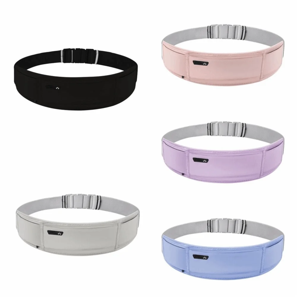 Sabuk Lari Tipis untuk Pria Wanita Tahan Air, Tas Pinggang Olahraga yang Dapat Disesuaikan, Kantong Ponsel Ringan, Tas Pinggang Pelari untuk Bersepeda dan Gym