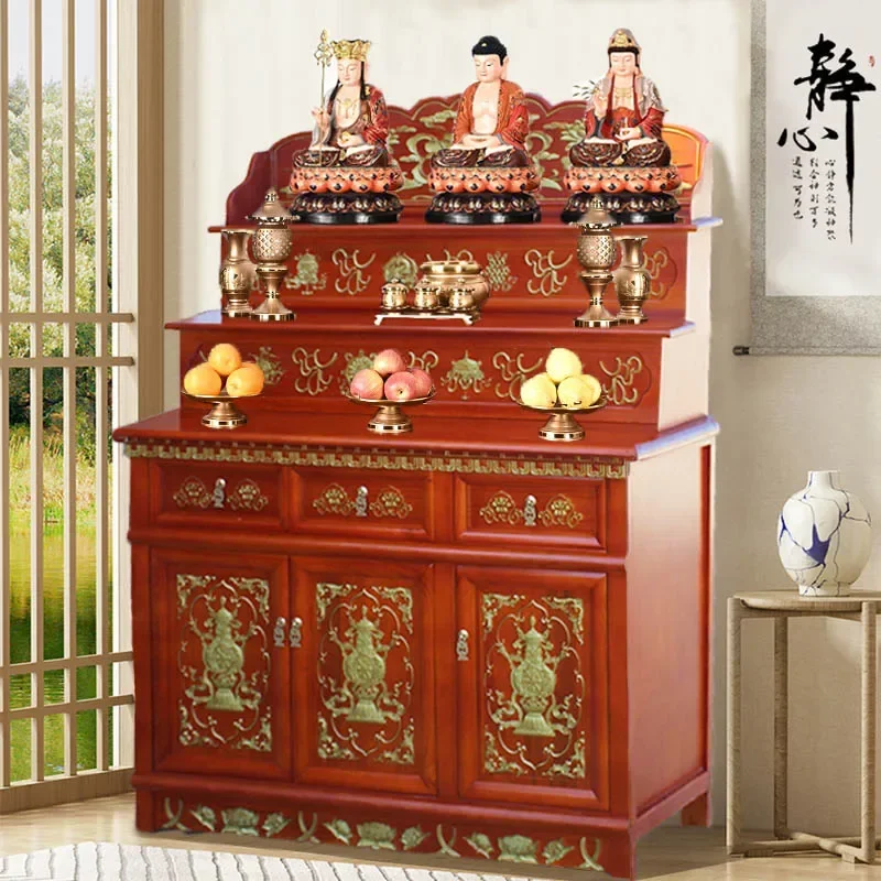new Chinese vertical cabinet Buddhist table household modern table Solid wood incense case Tibetan table Middle
