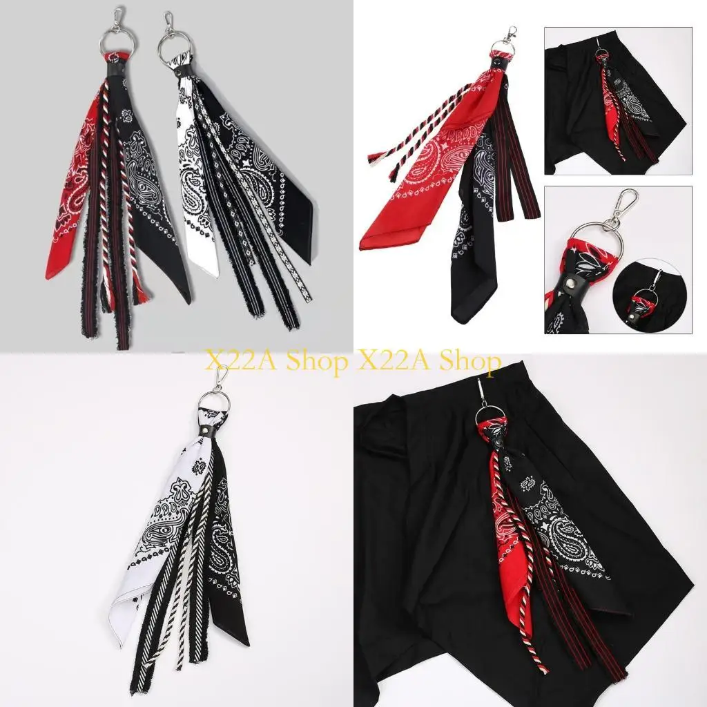 

Unique Paisley Bandana Kerchief Wallet Chain Ribbon Biker Headscarf Jean Pants Keychain
