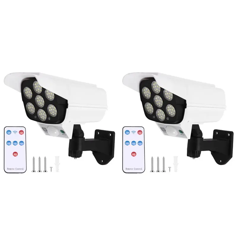 

【VALUE MONEY】2X Имитационный светильник-камера с датчиком движения для дома и сада, имитация солнечной батареи, имитация камеры видеонаблюдения, настенный светильник