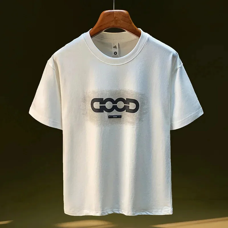 

2026 Summer New Fashionable Printed Short Sleeve T-shirt Men's Round Neck Loose High Quality Versatile Simple Casual Top