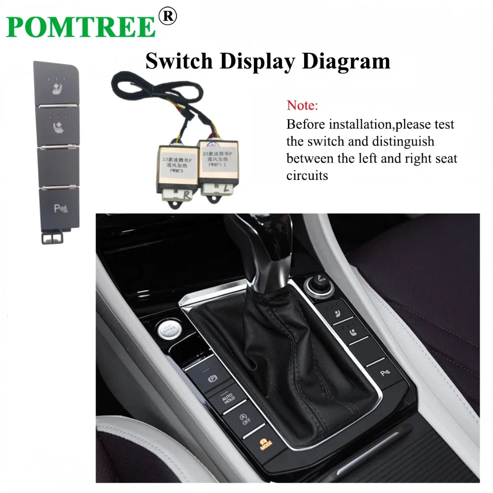 Built-in Car Seat Ventilation Cooling And Heating System Kit Fit For 2023 Volkswagen Sagitar,4 Heater Pads And Switch,Fit 2 Seat