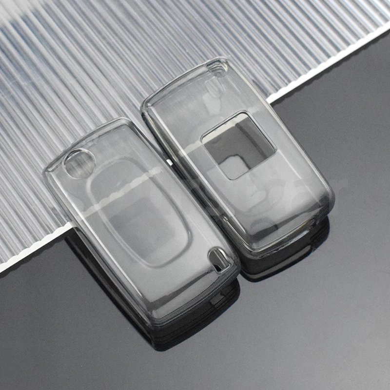 Transparent TPU Car Remote Key Case Cover For Peugeot 107 207 307 308 407 607 206 4007 3008 5008 For Citroen C2 C3 C4 C5 C6 C8 view 4