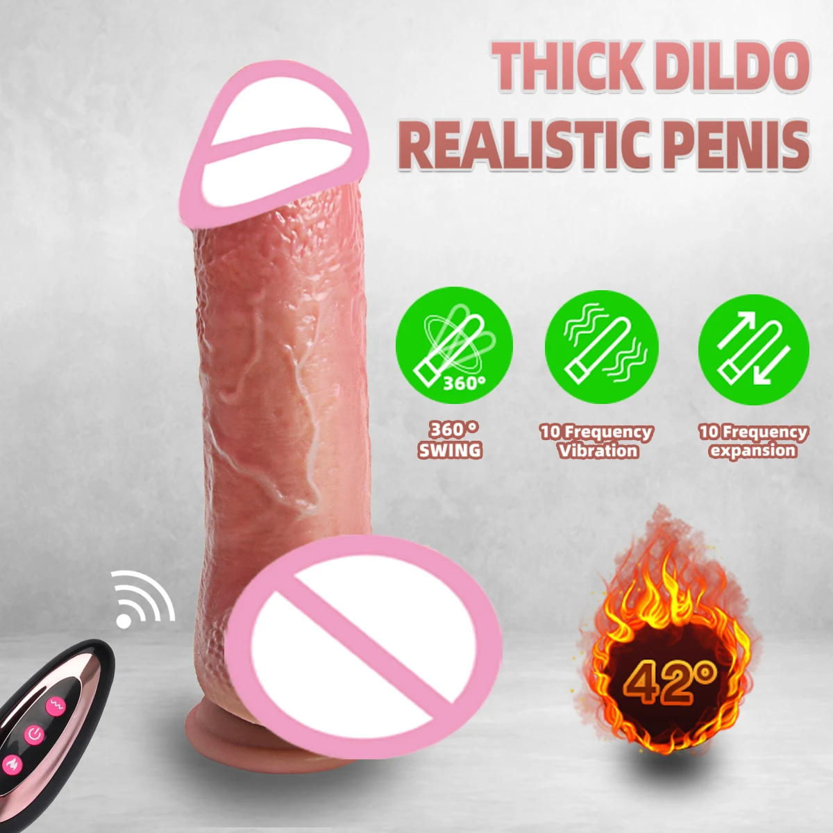 Huge Dildo Vibrator Swing Heated Soft Silicone Realistic Penis Cock Remote Control Telescopic Dildos Vibrators Sex Toy For Women