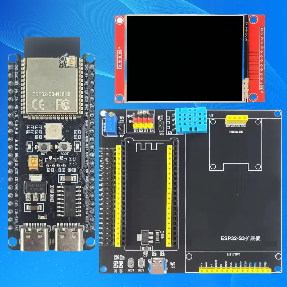 �y�Z�[�����zESP32-S3-DevKitC-1 �J���{�[�h�L�b�g 2.8 �C���` TFT LCD BT 2.4G Wifi ���W���[�� 8MB PSRAM 16MB �t���b�V�� N16R8 42Pin CH340C TypeC