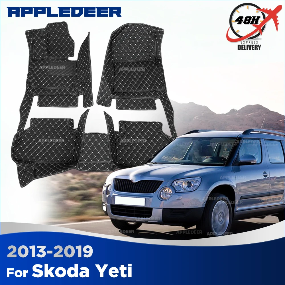 Car Floor Mats For Skoda Yeti 2013-2019 2018 2017 2016 2015 2014 Custom Auto Foot Pads Carpet Cover Interior Accessories