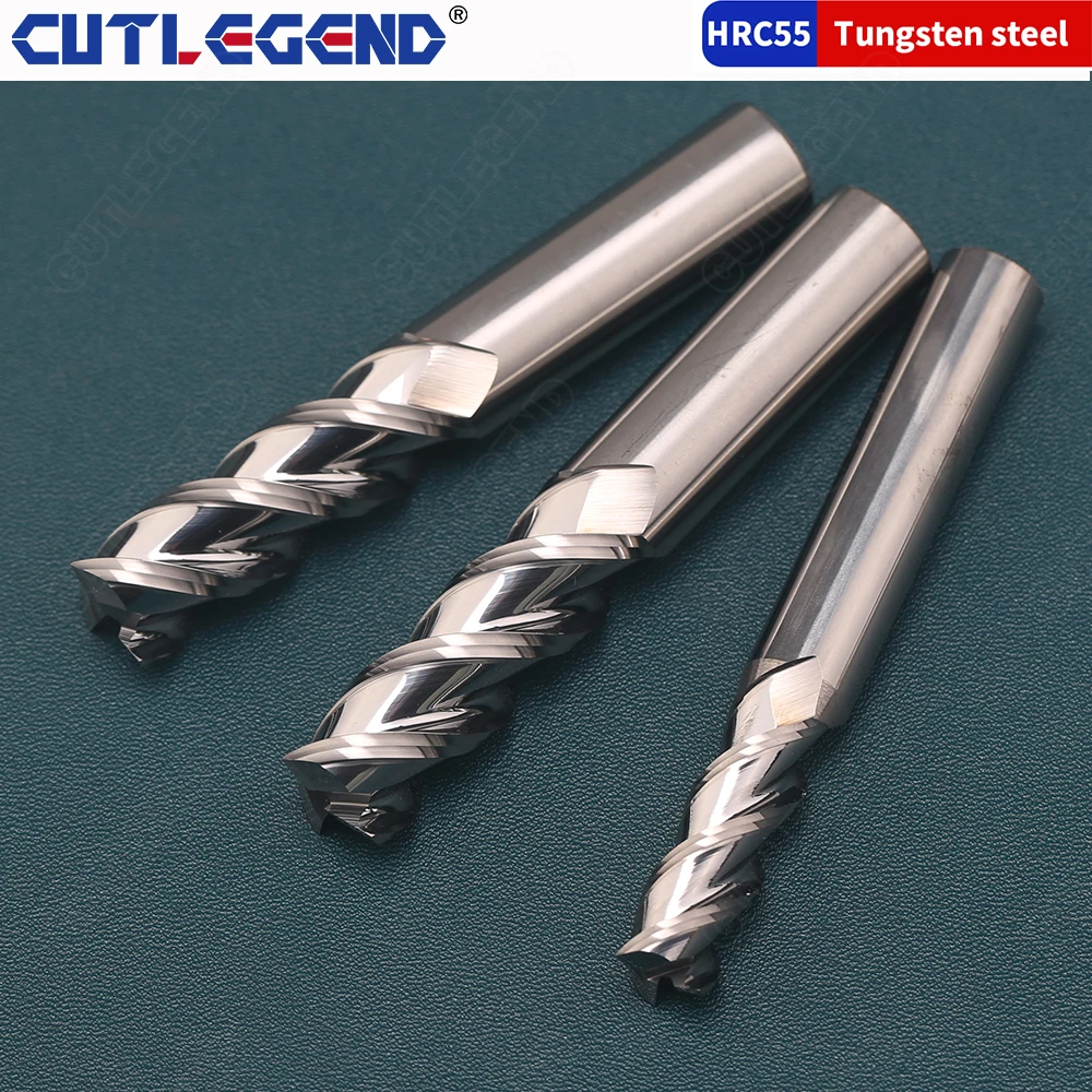 Imagem -04 - Tungstênio Aço Carbide End Mill Fresa Alumínio Cobre e Madeira Cortador Flauta Flauta mm mm mm mm mm mm 10 Milímetros 12 Milímetros Hrc55