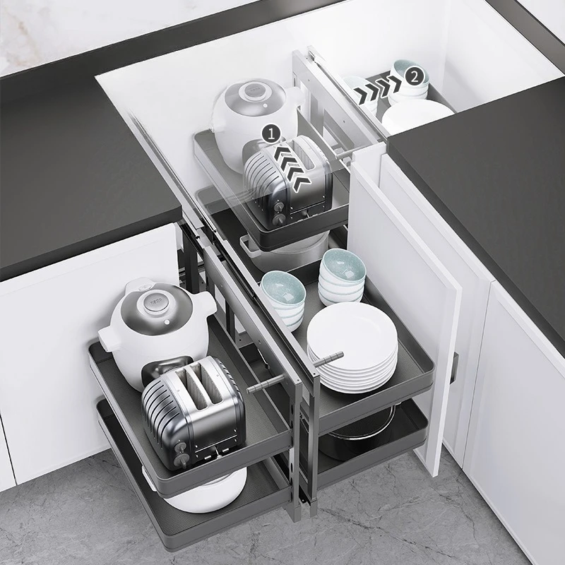 Sliding Kitchen Cabinet Storage Metal Cabinets Organizers Large Removable Spice Drawer Household Narrow Auxiliary Furniture