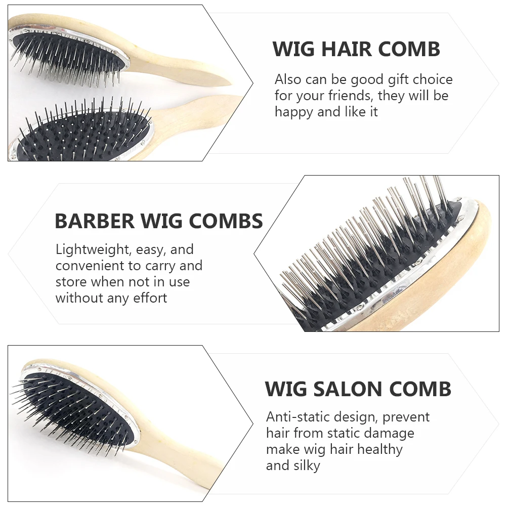 

Wooden Anti static Steel Comb Durable Smoothing Salon Tool Barber Combs Lightweight Non Hair Care Styling