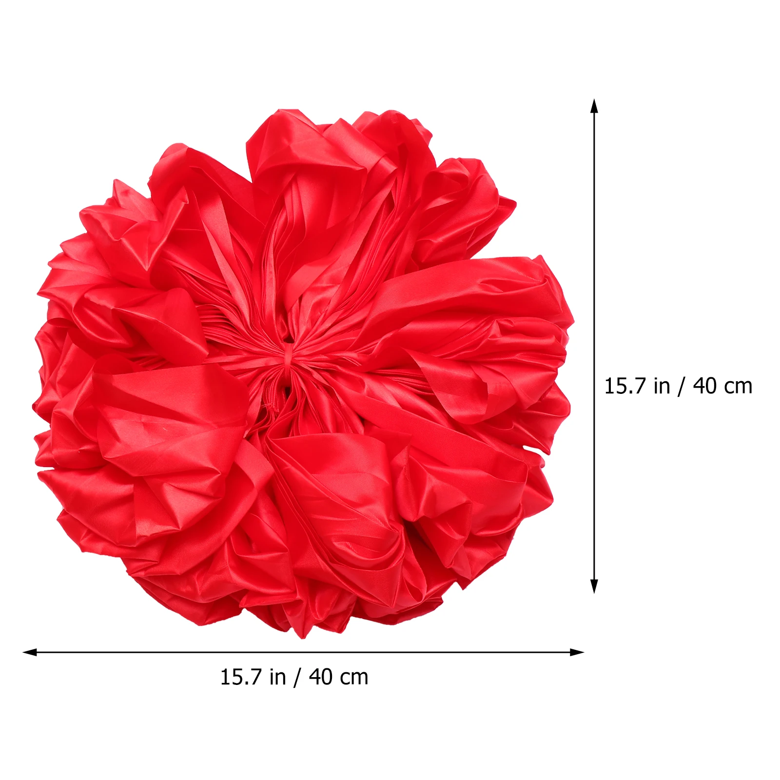 

1pc Silk Hydrangea Flower Ball Ornament Wedding Car Decor Ribbon Cutting Supply Reusable Material Red Long Lasting