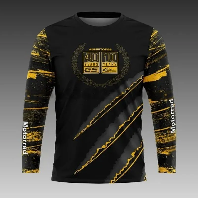 

BMW 40_ Year_ R1250GS_ R1200GS_ F850GS_ F750GS_ Black Long Style _ T-Shirt Travel Motorcycle Racing