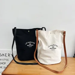 Lettered Messenger Bag Japanese Large-capacity Canvas Schoolbag Mori Department of Arts Students in Class Single Shoulder Bag