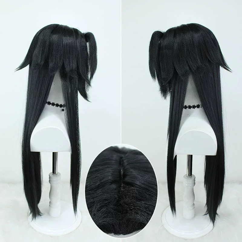 Captain Capitano Wig Game Genshin Impact Mask Men 80cm Long Hair Fatui Harbinger Captain Cosplay Mask Free Cap Halloween