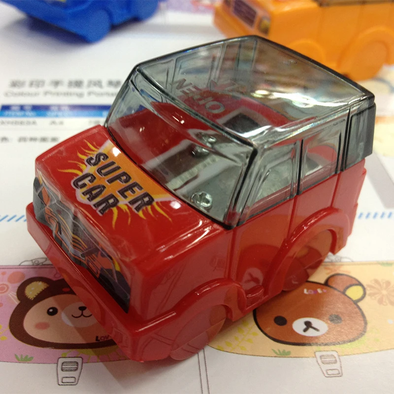 1Pieces Cartoon Car Styling Pencil Sharpener Creative Stationery Pencil Sharpener Cutter School Office Supplies