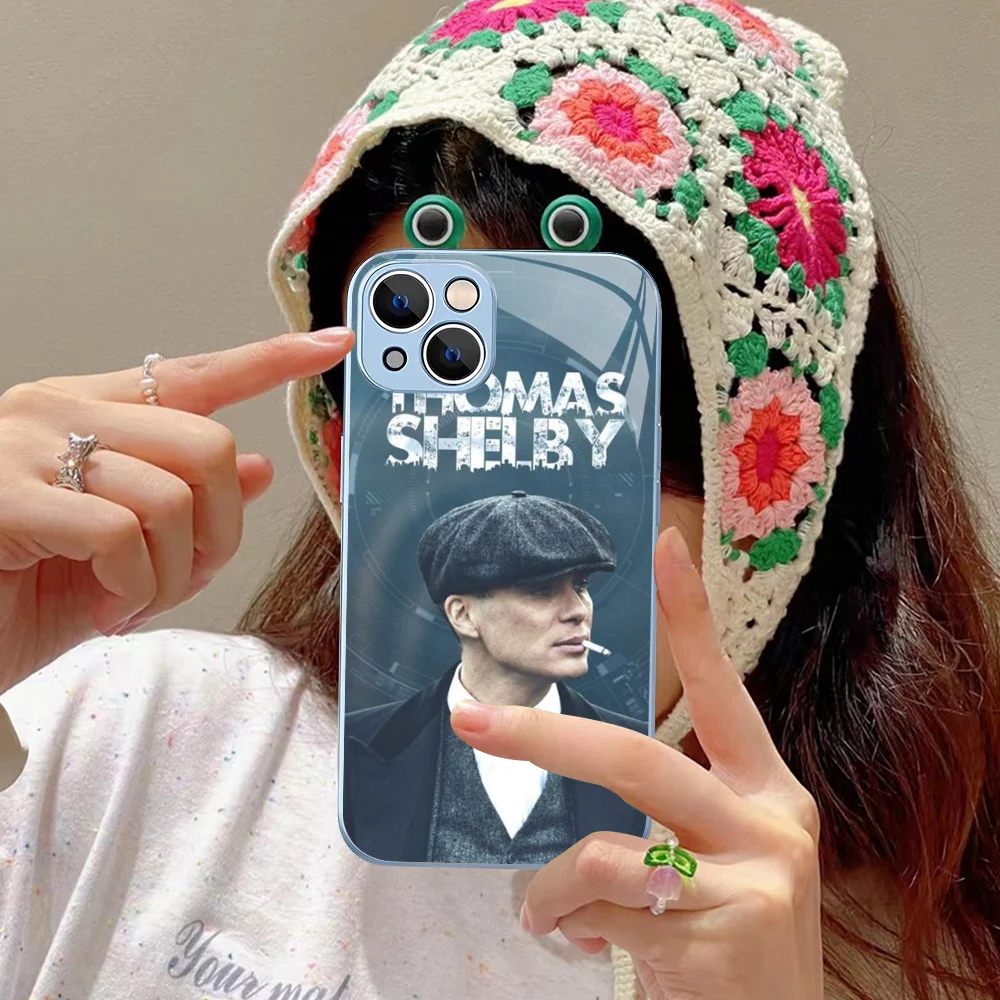 Movie P-Peaky-y-B-Blinders Phone Case Tempered Glass For iphone 14 13 12 11 Pro Mini XS MAX 14Plus X XS XR Cover