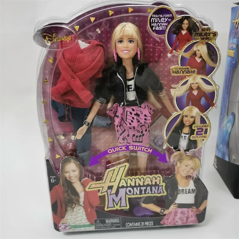 Disney Hannah Montana Action Figures Miley Stewart Fashion Princess Model Collectibles Girl Play House Toy Kids Gifts