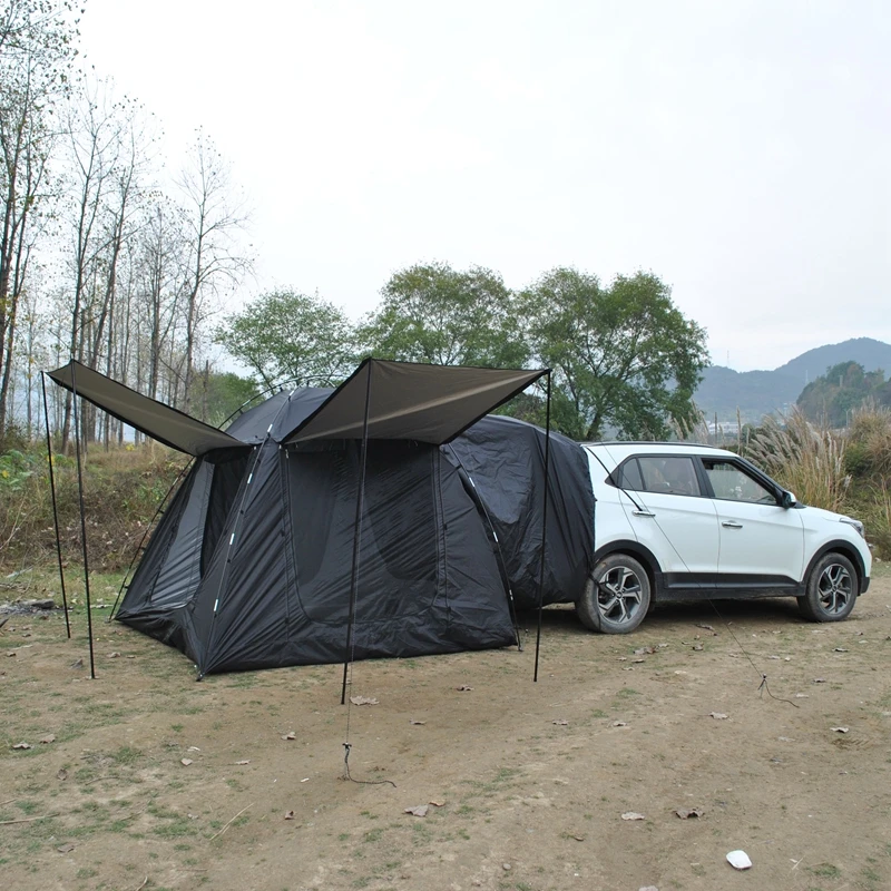 Imagem -05 - Anti-mosquito Extensão Outdoor Camping Family Pérgola Integrado com Toldo Upgrade 34 Pessoa Tenda Traseira do Carro Tenda Auto-condução